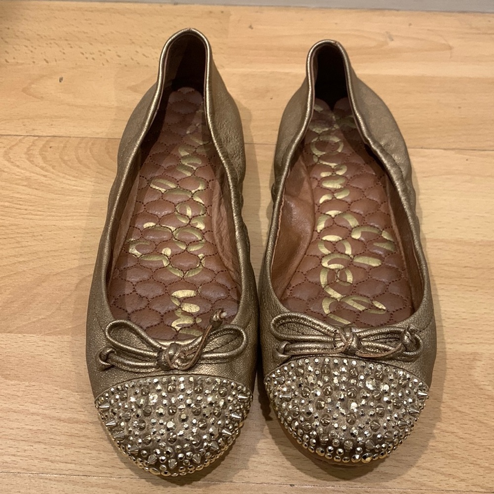 Sam Edelman Gold Ballet Flats size 5